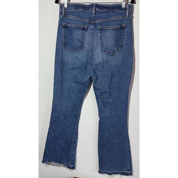 LOFT Womens 'The Slim Flare' Jeans 29/8 High Rise Frayed Hem Casual Medium Wash - Picture 2 of 10